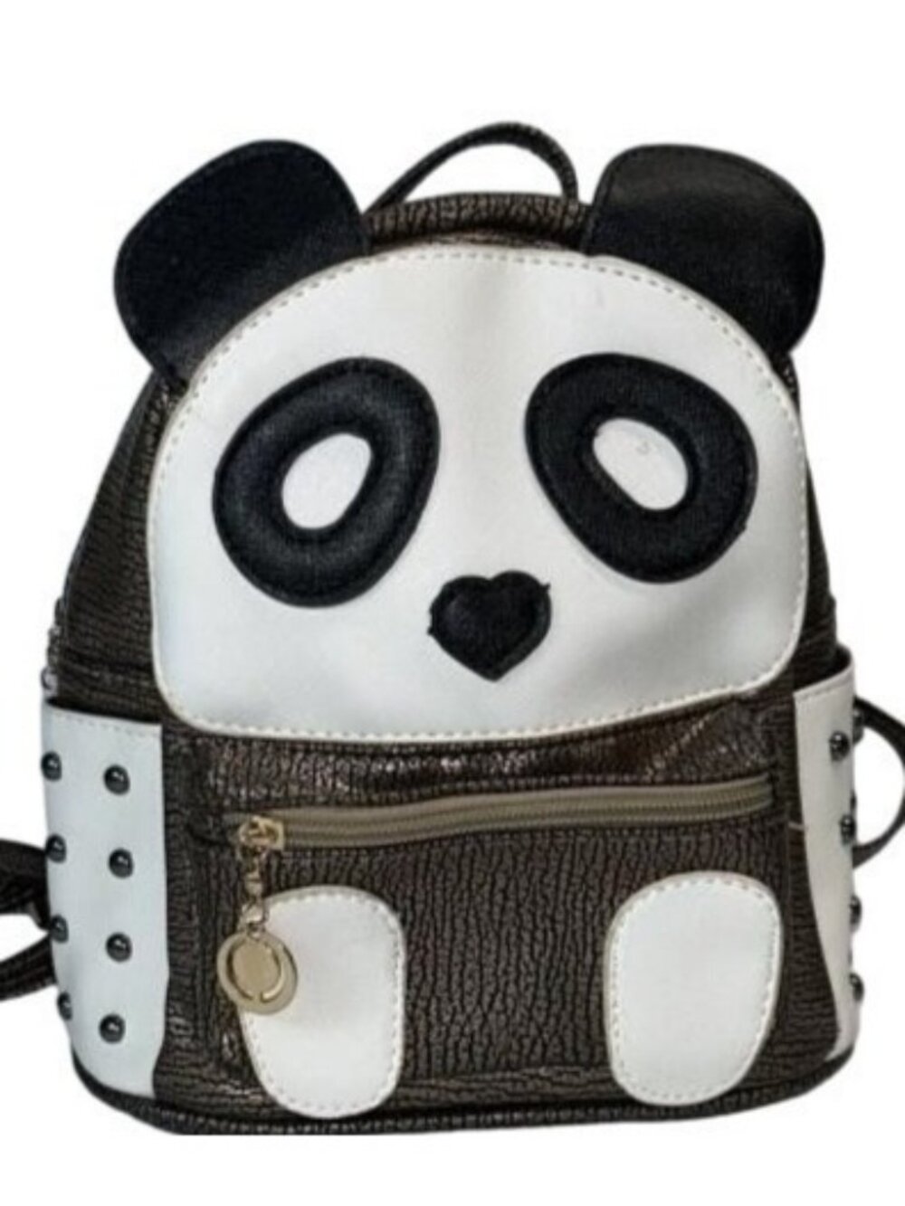 Kingseven PU Rivet Mini Panda Backpack Schoolbag Adorable Back to School
